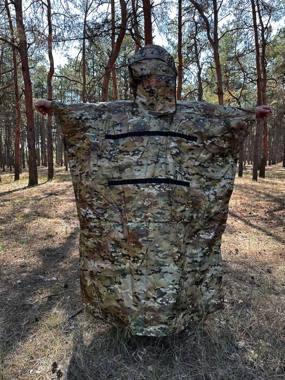 FX-2 Poncho with Enhanced Thermal and Drone Protection, Molle Attachments, Anti-Thermal Imaging Cloak